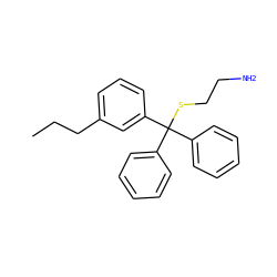 CCCc1cccc(C(SCCN)(c2ccccc2)c2ccccc2)c1 ZINC000084619925