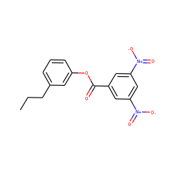 CCCc1cccc(OC(=O)c2cc([N+](=O)[O-])cc([N+](=O)[O-])c2)c1 ZINC000169312968