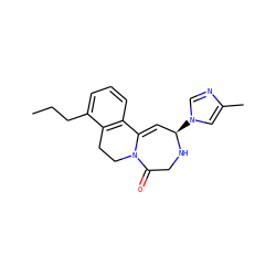 CCCc1cccc2c1CCN1C(=O)CN[C@H](n3cnc(C)c3)C=C21 ZINC000169708334