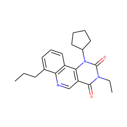 CCCc1cccc2c1ncc1c(=O)n(CC)c(=O)n(C3CCCC3)c12 ZINC000117790607
