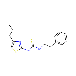 CCCc1csc(NC(=S)NCCc2ccccc2)n1 ZINC000013744895
