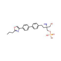 CCCc1nc(-c2ccc(-c3ccc(CC[C@@](N)(CO)COP(=O)(O)O)cc3)cc2)co1 ZINC000103301173