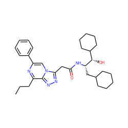 CCCc1nc(-c2ccccc2)cn2c(CC(=O)N[C@@H](CC3CCCCC3)[C@@H](O)C3CCCCC3)nnc12 ZINC000026401839