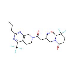 CCCc1nc2c(c(C(F)(F)F)n1)CCN(C(=O)C[C@H](N)CN1C(=O)CCC(F)(F)[C@H]1O)C2 ZINC000096167443