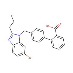 CCCc1nc2ccc(Br)cc2n1Cc1ccc(-c2ccccc2C(=O)O)cc1 ZINC000058590505