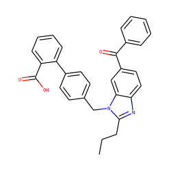 CCCc1nc2ccc(C(=O)c3ccccc3)cc2n1Cc1ccc(-c2ccccc2C(=O)O)cc1 ZINC000058568368