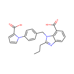 CCCc1nc2cccc(C(=O)O)c2n1Cc1ccc(-n2cccc2C(=O)O)cc1 ZINC000028885530