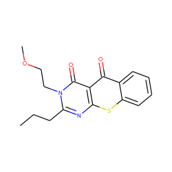 CCCc1nc2sc3ccccc3c(=O)c2c(=O)n1CCOC ZINC000002221602