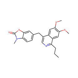 CCCc1ncc(Cc2ccc3c(c2)oc(=O)n3C)c2cc(OC)c(OC)cc12 ZINC001772596331