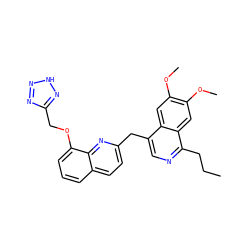CCCc1ncc(Cc2ccc3cccc(OCc4nn[nH]n4)c3n2)c2cc(OC)c(OC)cc12 ZINC000205663191
