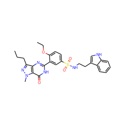 CCCc1nn(C)c2c(=O)[nH]c(-c3cc(S(=O)(=O)NCCc4c[nH]c5ccccc45)ccc3OCC)nc12 ZINC000299866811