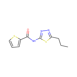 CCCc1nnc(NC(=O)c2cccs2)s1 ZINC000000320018