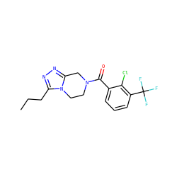 CCCc1nnc2n1CCN(C(=O)c1cccc(C(F)(F)F)c1Cl)C2 ZINC000095565582