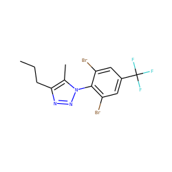 CCCc1nnn(-c2c(Br)cc(C(F)(F)F)cc2Br)c1C ZINC000028825613