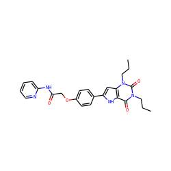 CCCn1c(=O)c2[nH]c(-c3ccc(OCC(=O)Nc4ccccn4)cc3)cc2n(CCC)c1=O ZINC000013678916