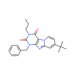 CCCn1c(=O)c2c(nc3cc(C(C)(C)C)ccn32)n(Cc2ccccc2)c1=O ZINC000013475100