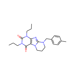 CCCn1c(=O)c2c(nc3n2CCCN3Cc2ccc(C)cc2)n(CCC)c1=O ZINC000028873983