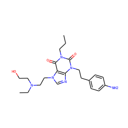 CCCn1c(=O)c2c(ncn2CCN(CC)CCO)n(CCc2ccc(N)cc2)c1=O ZINC000045338249