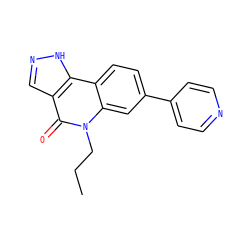 CCCn1c(=O)c2cn[nH]c2c2ccc(-c3ccncc3)cc21 ZINC000205029273