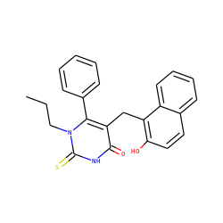 CCCn1c(-c2ccccc2)c(Cc2c(O)ccc3ccccc23)c(=O)[nH]c1=S ZINC000040952175