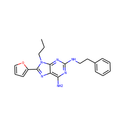 CCCn1c(-c2ccco2)nc2c(N)nc(NCCc3ccccc3)nc21 ZINC000147617297