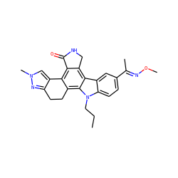 CCCn1c2ccc(/C(C)=N/OC)cc2c2c3c(c4c(c21)CCc1nn(C)cc1-4)C(=O)NC3 ZINC000029041271