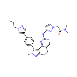 CCCn1cc(-c2ccc(-c3c4c(nn3C)CCc3cnc(Nc5ccn(CC(=O)N(C)C)n5)nc3-4)cc2)cn1 ZINC000224951791