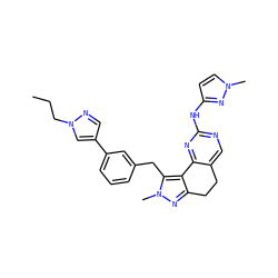 CCCn1cc(-c2cccc(Cc3c4c(nn3C)CCc3cnc(Nc5ccn(C)n5)nc3-4)c2)cn1 ZINC000224947245