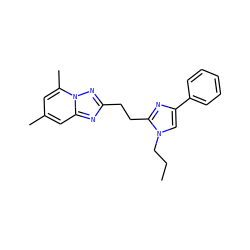 CCCn1cc(-c2ccccc2)nc1CCc1nc2cc(C)cc(C)n2n1 ZINC000113420384