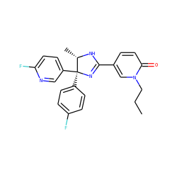 CCCn1cc(C2=N[C@@](c3ccc(F)cc3)(c3ccc(F)nc3)[C@H](C)N2)ccc1=O ZINC000038628570