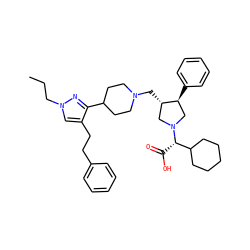CCCn1cc(CCc2ccccc2)c(C2CCN(C[C@H]3CN([C@@H](C(=O)O)C4CCCCC4)C[C@@H]3c3ccccc3)CC2)n1 ZINC000028010068