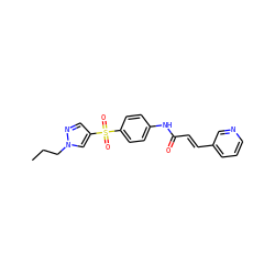 CCCn1cc(S(=O)(=O)c2ccc(NC(=O)/C=C/c3cccnc3)cc2)cn1 ZINC000142929261