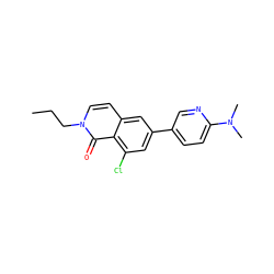 CCCn1ccc2cc(-c3ccc(N(C)C)nc3)cc(Cl)c2c1=O ZINC000066076561