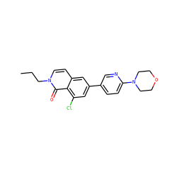 CCCn1ccc2cc(-c3ccc(N4CCOCC4)nc3)cc(Cl)c2c1=O ZINC000066077730