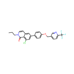 CCCn1ccc2cc(-c3ccc(OCc4ccc(C(F)(F)F)nc4)cc3)cc(Cl)c2c1=O ZINC000066074572