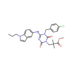 CCCn1ccc2cc(Nc3nc(=O)n(CC(C)(C)C(=O)OC)c(=O)n3Cc3ccc(Cl)cc3)ccc21 ZINC000200509752