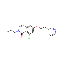 CCCn1ccc2cc(OCCc3cccnc3)cc(Cl)c2c1=O ZINC000066076560
