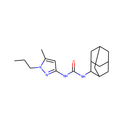 CCCn1nc(NC(=O)NC2C3CC4CC(C3)CC2C4)cc1C ZINC000096271159
