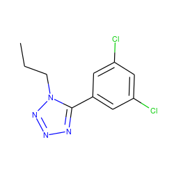 CCCn1nnnc1-c1cc(Cl)cc(Cl)c1 ZINC000001405270