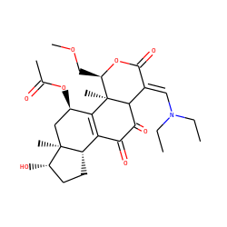 CCN(/C=C1/C(=O)O[C@H](COC)[C@]2(C)C3=C(C(=O)C(=O)C12)[C@@H]1CC[C@H](O)[C@@]1(C)C[C@H]3OC(C)=O)CC ZINC000029133974
