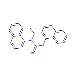 CCN(C(=N)Nc1cccc2ccccc12)c1cccc2ccccc12 ZINC000013733790