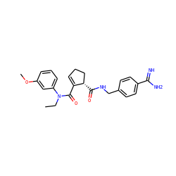 CCN(C(=O)C1=CCC[C@@H]1C(=O)NCc1ccc(C(=N)N)cc1)c1cccc(OC)c1 ZINC000013493899