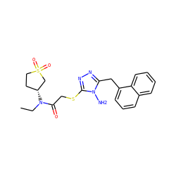 CCN(C(=O)CSc1nnc(Cc2cccc3ccccc23)n1N)[C@@H]1CCS(=O)(=O)C1 ZINC000008686390