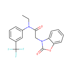 CCN(C(=O)Cn1c(=O)oc2ccccc21)c1cccc(C(F)(F)F)c1 ZINC000003662068