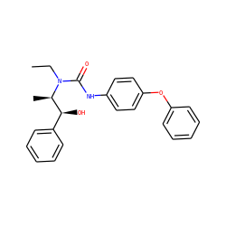 CCN(C(=O)Nc1ccc(Oc2ccccc2)cc1)[C@H](C)[C@@H](O)c1ccccc1 ZINC000013863333