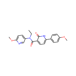 CCN(C(=O)c1ccc(-c2ccc(OC)cc2)[nH]c1=O)c1ccc(OC)nc1 ZINC000049073465