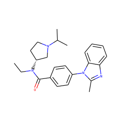 CCN(C(=O)c1ccc(-n2c(C)nc3ccccc32)cc1)[C@@H]1CCN(C(C)C)C1 ZINC000072126124