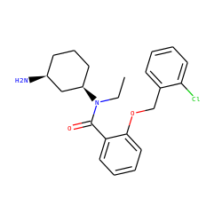 CCN(C(=O)c1ccccc1OCc1ccccc1Cl)[C@@H]1CCC[C@H](N)C1 ZINC000096286338