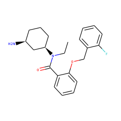 CCN(C(=O)c1ccccc1OCc1ccccc1F)[C@@H]1CCC[C@H](N)C1 ZINC000096286340