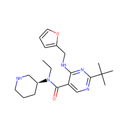 CCN(C(=O)c1cnc(C(C)(C)C)nc1NCc1ccco1)[C@H]1CCCNC1 ZINC001772587369